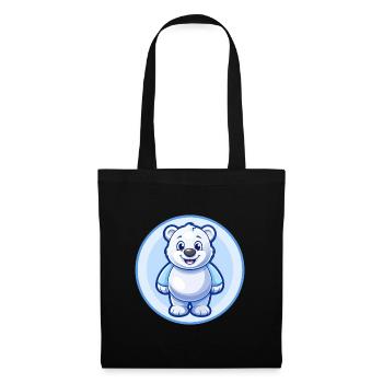 ours bleu kawaii dessin animé personnage clipart animal de compagnie - Sac en tissu - noir - Devant
