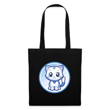 Cat Blue Cute Kawaii Cartoon Character Clipart Pet - Tote Bag - black - Front
