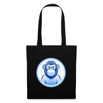Chimpanzé Bleu Kawaii Dessin Animé Personnage Clipart - Sac en tissu - noir - Devant