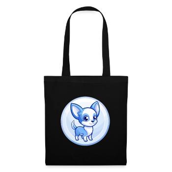 Chihuahua Dog Blue Cute Kawaii Cartoon Clipart Pet - Tote Bag - black - Front