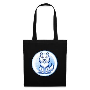 Arctic Wolf Blue Kawaii Cartoon Character Clipart - Tote Bag - black - Front