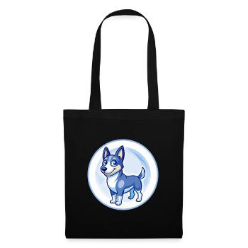 Australian Kelpie Dog Blue Cute Kawaii Cartoon Pet - Tote Bag - black - Front