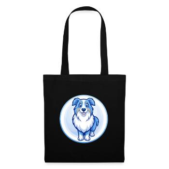 Australian Shepherd Dog Blue Kawaii Cartoon Pet - Tote Bag - black - Front