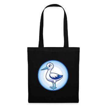 Avocet Blue Kawaii Cartoon Character Clipart Pet - Tote Bag - black - Front