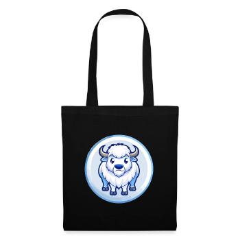 Bison Blue Kawaii Cartoon Character Clipart Pet - Tote Bag - black - Front