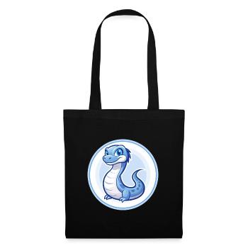 Basilisk Blau Kawaii Cartoon Figur Clipart Haustier - Stoffbeutel - Schwarz - Vorne