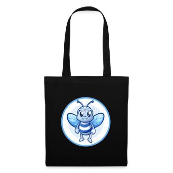 Bee Blue Cute Kawaii Cartoon Character Clipart Pet - Tote Bag - black - Front