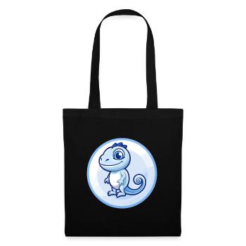 Chameleon Blue Kawaii Cartoon Character Clipart - Tote Bag - black - Front