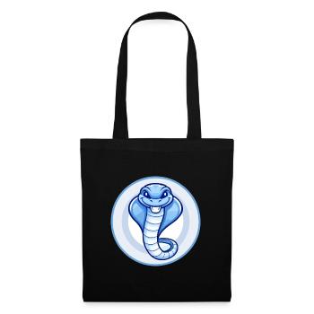 Cobra Blue Kawaii Cartoon Character Clipart Pet - Tote Bag - black - Front