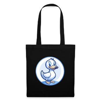 Ente Blau Kawaii Cartoon Figur Clipart Haustier - Stoffbeutel - Schwarz - Vorne