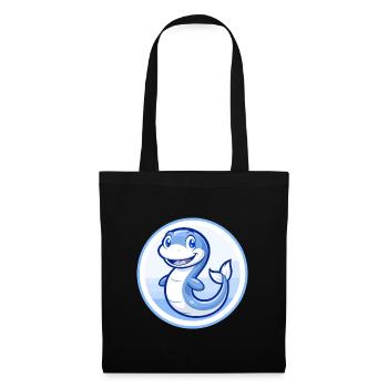 Eel Blue Cute Kawaii Cartoon Character Clipart Pet - Tote Bag - black - Front