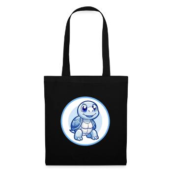 Schildkröte Blau Kawaii Cartoon Figur Clipart Haustier - Stoffbeutel - Schwarz - Vorne