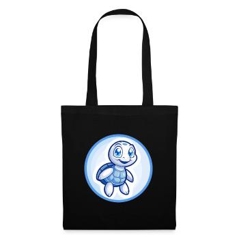 Turtle Blue Kawaii Cartoon Character Clipart Pet - Tote Bag - black - Front