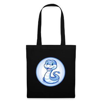 Snake Blue Kawaii Cartoon Character Clipart Pet - Tote Bag - black - Front