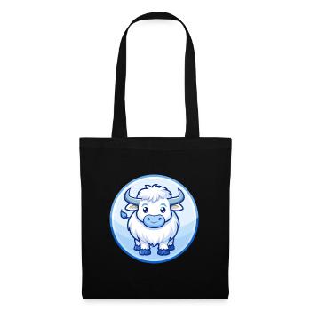 Yak Blue Cute Kawaii Cartoon Character Clipart Pet - Tote Bag - black - Front