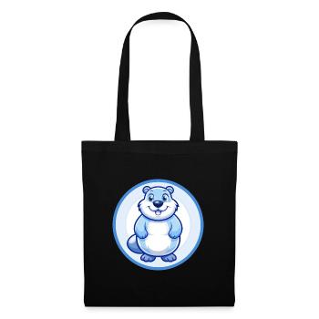Murmeltier Blau Kawaii Cartoon Figur Clipart - Stoffbeutel - Schwarz - Vorne
