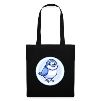 Sparrow Blue Kawaii Cartoon Character Clipart Pet - Tote Bag - black - Front