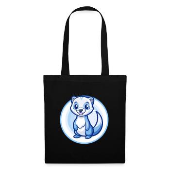 Ferret Blue Kawaii Cartoon Character Clipart Pet - Tote Bag - black - Front