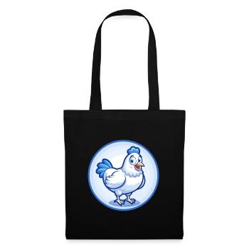 Poule Bleu Mignon Kawaii Dessin Animé Personnage Clipart Animal de compagnie - Sac en tissu - noir - Devant