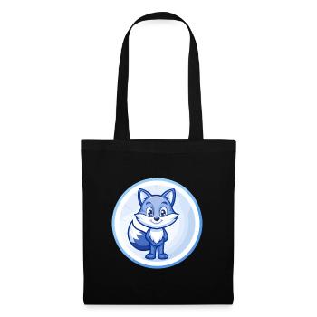 Fuchs Blau Niedliche Kawaii Cartoon Figur Clipart Haustier - Stoffbeutel - Schwarz - Vorne