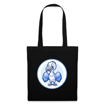 Geier Blau Kawaii Cartoon Figur Clipart Haustier - Stoffbeutel - Schwarz - Vorne