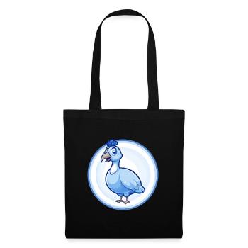 pintade bleu kawaii dessin animé personnage clipart - Sac en tissu - noir - Devant