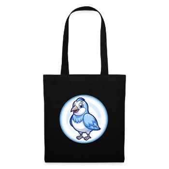 perdrix bleu kawaii personnage de dessin animé clipart - Sac en tissu - noir - Devant