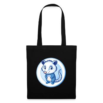 opossum bleu kawaii dessin animé personnage clipart animal de compagnie - Sac en tissu - noir - Devant