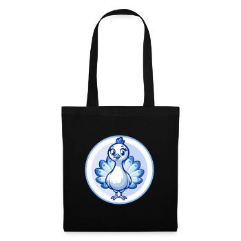 Peacock Blue Kawaii Cartoon Character Clipart Pet - Tote Bag - black - Front