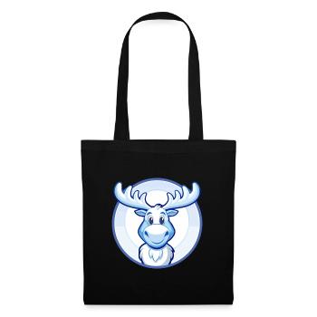 Elch Blau Kawaii Cartoon Figur Clipart Haustier - Stoffbeutel - Schwarz - Vorne