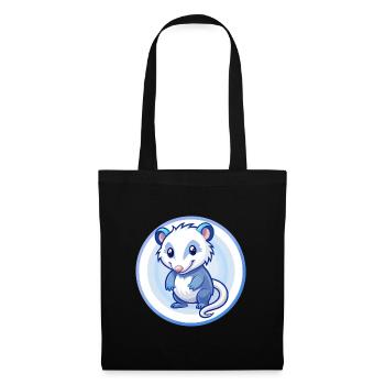 Opossum Bleu Kawaii Dessin Animé Personnage Clipart Animal de compagnie - Sac en tissu - noir - Devant