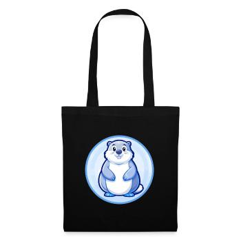 Murmeltier Blau Kawaii Cartoon Figur Clipart Haustier - Stoffbeutel - Schwarz - Vorne