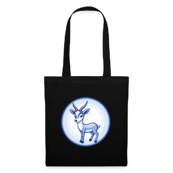 Impala Blau Kawaii Cartoon Figur Clipart Haustier - Stoffbeutel - Schwarz - Vorne