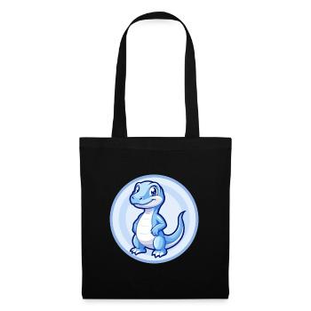 Komodowaran Blau Niedliche Kawaii Cartoon Clipart Haustier - Stoffbeutel - Schwarz - Vorne