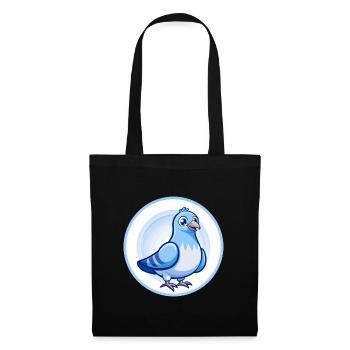 Taube Blau Kawaii Cartoon Charakter Clipart Haustier - Stoffbeutel - Schwarz - Vorne