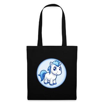 Pony Blue Kawaii Cartoon Character Clipart Pet - Tote Bag - black - Front