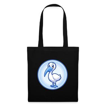 Ibis Blue Kawaii Cartoon Character Clipart Pet - Tote Bag - black - Front