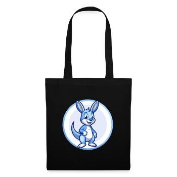 Kangaroo Blue Kawaii Cartoon Character Clipart Pet - Tote Bag - black - Front