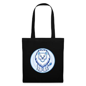 Lion Blue Kawaii Cartoon Character Clipart Pet - Tote Bag - black - Front
