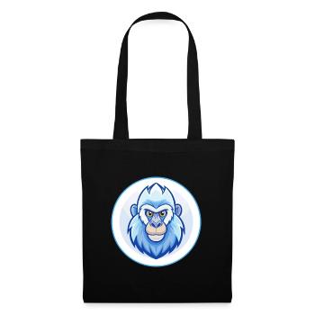 Mandrill Blau Kawaii Cartoon Figur Clipart Haustier - Stoffbeutel - Schwarz - Vorne