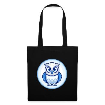 Owl Blue Cute Kawaii Cartoon Character Clipart Pet - Tote Bag - black - Front