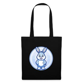 Rabbit Blue Kawaii Cartoon Character Clipart Pet - Tote Bag - black - Front