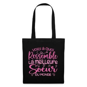 Cadeau Meilleure Sœur - Cadeau Super et cool Soeur - Sac en tissu - noir - Devant