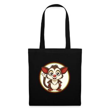 Aye Aye Colorful Kawaii Cartoon Character Clipart - Tote Bag - black - Front