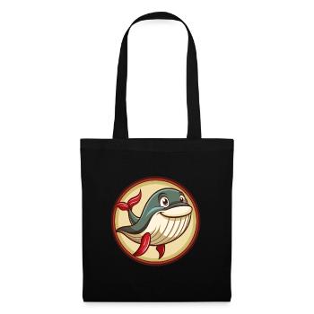 Blue whale Colorful Kawaii Cartoon Character Pet - Tote Bag - black - Front