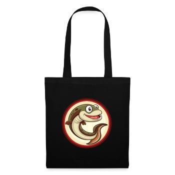 Anguille Coloré Kawaii Dessin Animé Personnage Clipart Animal de compagnie - Sac en tissu - noir - Devant