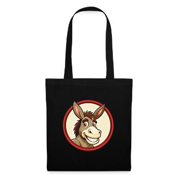 Donkey Colorful Kawaii Cartoon Character Clipart - Tote Bag - black - Front