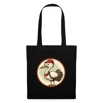 grue coloré kawaii dessin animé personnage clipart - Sac en tissu - noir - Devant