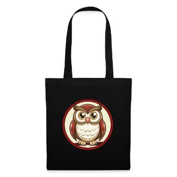 Owl Colorful Kawaii Cartoon Character Clipart Pet - Tote Bag - black - Front