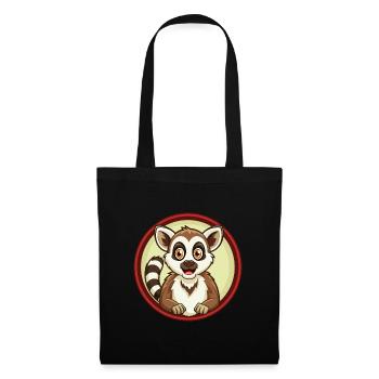Lemur Colorful Kawaii Cartoon Character Clipart - Tote Bag - black - Front